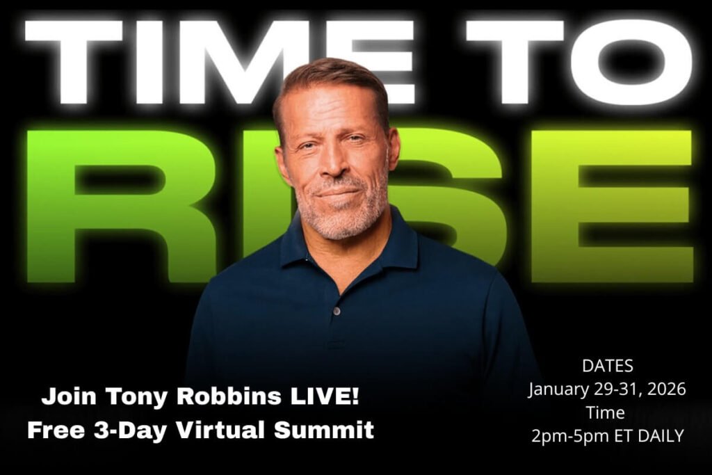 tony robbins time to rise Join Tony Robbins live at the Time to Rise Summit, a free 3-day virtual event happening January 29–31, 2026, designed to help you break limits and rise to your full potential.