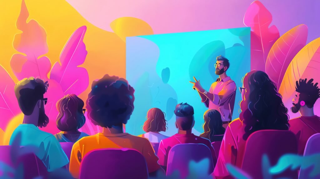 Team leader facilitating an innovative session, rightaligned, pastel background, high resolution, more clarity with clear light and sharp focus , high detailed , team leader facilitating innovative session rightaligned pastel background high resolution more clarity with clear light sharp focus high detailed 4